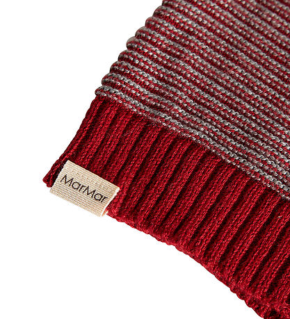 MarMar Christmas Hat - Knitted - Elf - Hibiscus Red Stripe