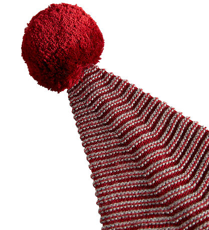 MarMar Christmas Hat - Knitted - Elf - Hibiscus Red Stripe