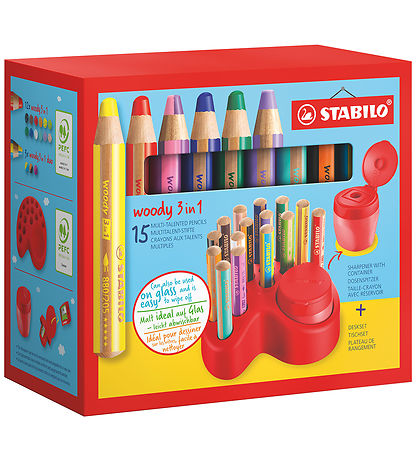 Stabilo Colouring Pencils - Woody - 3-in-1 - Desk set - Multicol