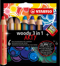 Stabilo Colouring Pencils - Woody - 3-in-1 - Arty - 6 pcs - Mult