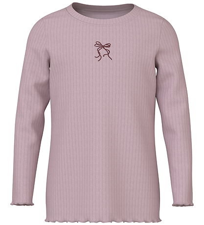 Name It Blússa - NmfVemma - Minjagripur Lilac/Bow Útsaumur Name It Blússa - NmfVemma - Minjagripur Lilac/Bow Útsaumur