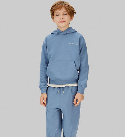Calvin Klein Hoodie - Relaxed Back - Satin Blue