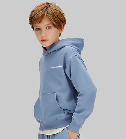 Calvin Klein Hoodie - Relaxed Back - Satin Blue