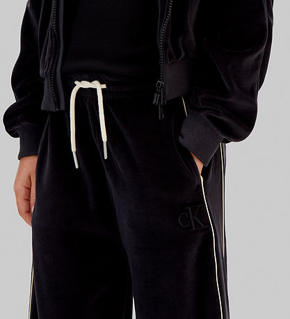 Calvin Klein Trousers - Wide - Velvet - Black Calvin Klein Trousers - Wide - Velvet - Black