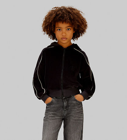 Calvin Klein Cardigan - Velours - Black