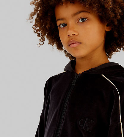 Calvin Klein Cardigan - Velours - Black