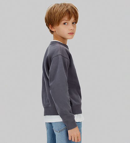 Calvin Klein Sweatshirt - Varsity - Coal Grey