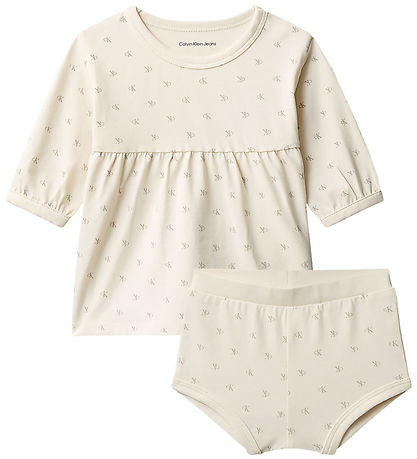 Calvin Klein Kleid - AOP - Monolog White