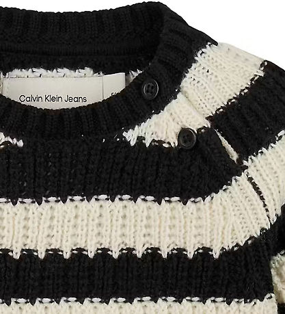 Calvin Klein Blouse - Knitted - Yarn Dyed Stripe - Black/Whiteca