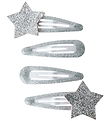 Name It Hair Clip - 4-Pack - NmfRosa - Silver/STARS