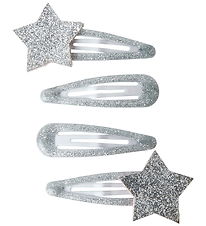 Name It Hair Clip - 4-Pack - NmfRosa - Silver/STARS