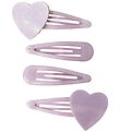 Name It Hair Clip - 4-Pack - NmfRosa - Keepsake Lilac/Hearts
