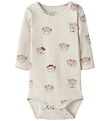Name It Bodysuit l/s - NbfRice - Peyote Melange