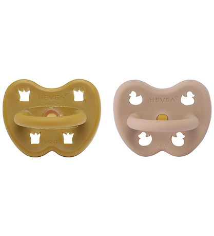 Hevea Pacifiers - 3-36 Mths. - 2-Pack - Golden Honey & Tan Beige Hevea Pacifiers - 3-36 Mths. - 2-Pack - Golden Honey & Tan Beige