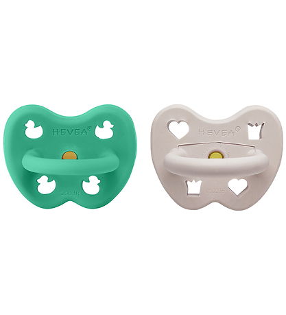 Hevea Pacifiers - 3-36 Mths. - 2-Pack - Pop Of Green & Soft Pebb Hevea Pacifiers - 3-36 Mths. - 2-Pack - Pop Of Green & Soft Pebb