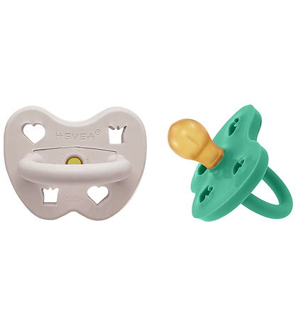 Hevea Pacifiers - 3-36 Mths. - 2-Pack - Pop Of Green & Soft Pebb Hevea Pacifiers - 3-36 Mths. - 2-Pack - Pop Of Green & Soft Pebb