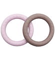 Hevea Teether - 2-Pack - Powder Pink & Tan Beige Hevea Teether - 2-Pack - Powder Pink & Tan Beige