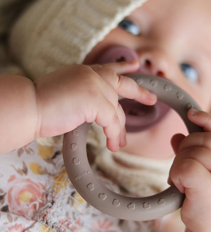 Hevea Teether - 2-Pack - Powder Pink & Tan Beige