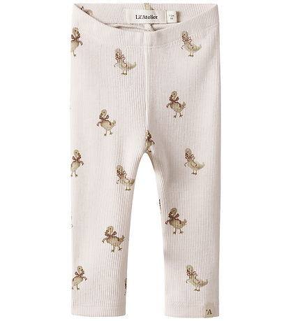Lil' Atelier Leggings - Rib - NbfLavo - Almost Mauve/Goose
