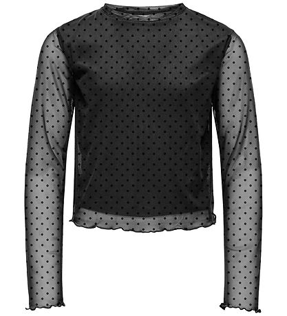 Kids Only Blouses - Mesh - KogDora - Black/Dots Flock Black Kids Only Blouses - Mesh - KogDora - Black/Dots Flock Black