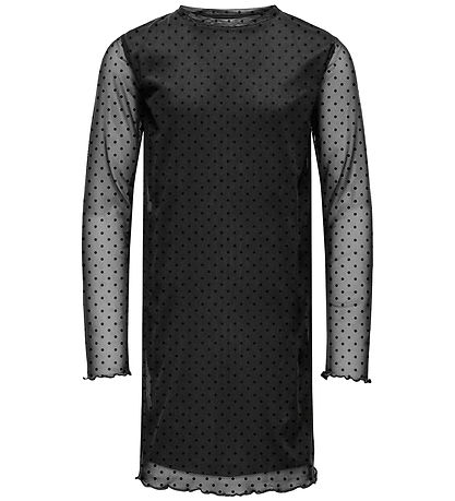 Kids Only Dress - Mesh - KogDora - Black/Dots Flock Black Kids Only Dress - Mesh - KogDora - Black/Dots Flock Black
