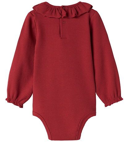 MarMar Bodysuit l/s - Rib/Modal - Brandine - Hibiscus Red