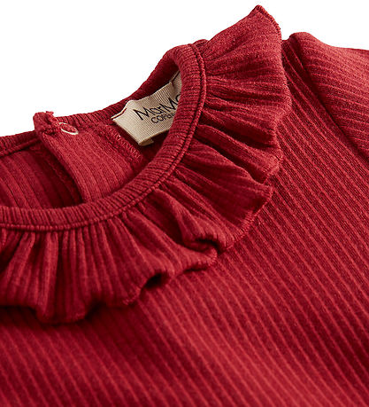 MarMar Bodysuit l/s - Rib/Modal - Brandine - Hibiscus Red MarMar Bodysuit l/s - Rib/Modal - Brandine - Hibiscus Red