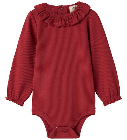 MarMar Bodysuit l/s - Rib/Modal - Brandine - Hibiscus Red