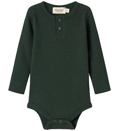 MarMar Bodysuit l/s - Rib/Modal - Dark Leaf
