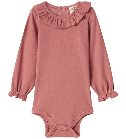 MarMar Bodysuit l/s - Rib/Modal - Brandine - Perished Rose MarMar Bodysuit l/s - Rib/Modal - Brandine - Perished Rose
