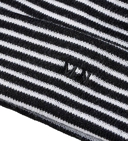 Bonnet Mads Nørgaard - Tricoté - Isaac Ambas Stripe - Noir/Blanc