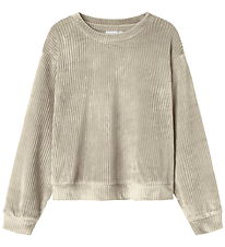 Name It Blouse - NkfVeloa - Velvet - Cement Name It Blouse - NkfVeloa - Velvet - Cement