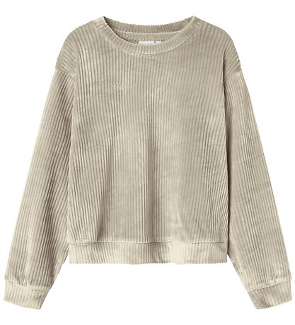 Name It Blouse - NkfVeloa - Velvet - Cement