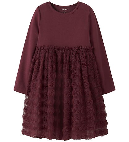 Name It Dress - Tyl - NmfSykia - Burgundy