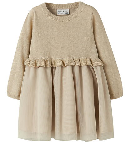 Name It Dress - Knitted - NmfRefraja - Cement Name It Dress - Knitted - NmfRefraja - Cement
