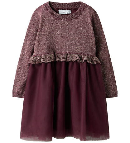 Name It Dress - Knitted - NmfRefraja - Burgundy Name It Dress - Knitted - NmfRefraja - Burgundy