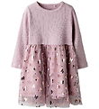 Name It Dress - Rib/Tyl - NmfRosally - Keepsake Lilac w. Print