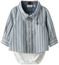 Body chemise m/l Name It - NbmRekid - Silex Stone/Mince Stripe -