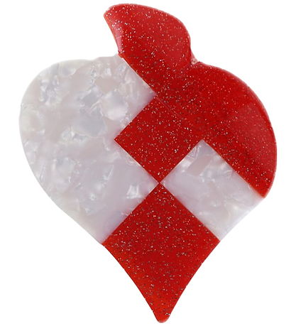 Pince à cheveux By Stær - Coeur de Noël - Blanc/Rouge Pince à cheveux By Stær - Coeur de Noël - Blanc/Rouge