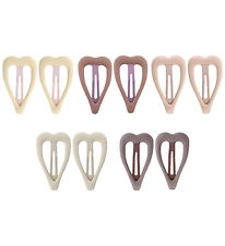 By Stær Hair Clips - 10-Pack - Snap - Heart- Brown Mix By Stær Hair Clips - 10-Pack - Snap - Heart- Brown Mix