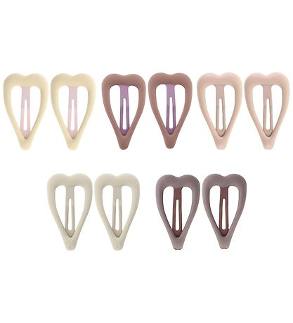 By Stær Haarspange - 10er-Pack - Snap - Herz- Braun Mix By Stær Haarspange - 10er-Pack - Snap - Herz- Braun Mix