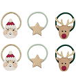 Mimi & Lula Elastic Hair Bands - 6-Pack - Santa Christmas