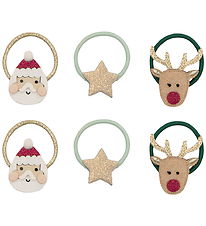 Mimi & Lula Elastic Hair Bands - 6-Pack - Santa Christmas Mimi & Lula Elastic Hair Bands - 6-Pack - Santa Christmas