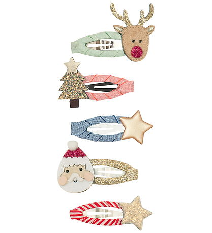 Mimi & Lula Hair Clips - 5-Pack - Mini Santa Christmas Mimi & Lula Hair Clips - 5-Pack - Mini Santa Christmas