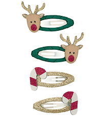 Mimi & Lula Hair Clips - 4-Pack - Rudolph & Candy Christmas Mimi & Lula Hair Clips - 4-Pack - Rudolph & Candy Christmas