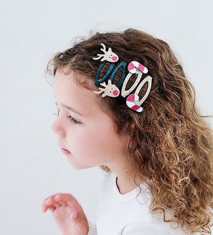 Mimi & Lula Hair Clips - 4-Pack - Rudolph & Candy Christmas Mimi & Lula Hair Clips - 4-Pack - Rudolph & Candy Christmas