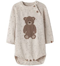Lil' Atelier Bodysuit l/s - Knitted - NbnGalto - Turtledove/Tedd Lil' Atelier Bodysuit l/s - Knitted - NbnGalto - Turtledove/Tedd