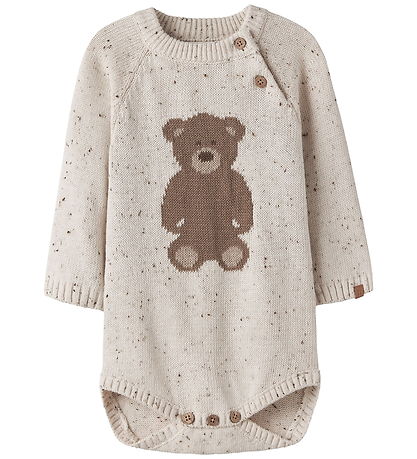 Lil' Atelier Bodysuit l/s - NbnGalto - Knitted - Turtledove/Tedd