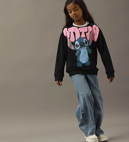 Name It Sweatshirt - NkfOdimi - Stitch - Black Name It Sweatshirt - NkfOdimi - Stitch - Black