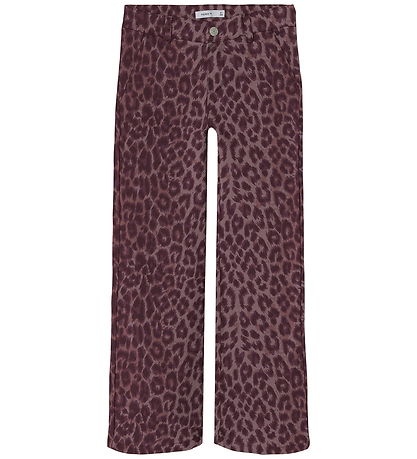 Name It Trousers - Wide - NkfRose - Burgundy/Leo Name It Trousers - Wide - NkfRose - Burgundy/Leo